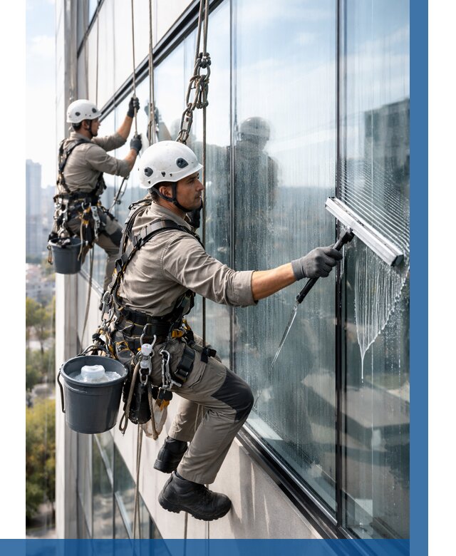 Мойка окон альпинистами в Котласе от 4663 р. | ВЫСОТНИК-Ктл