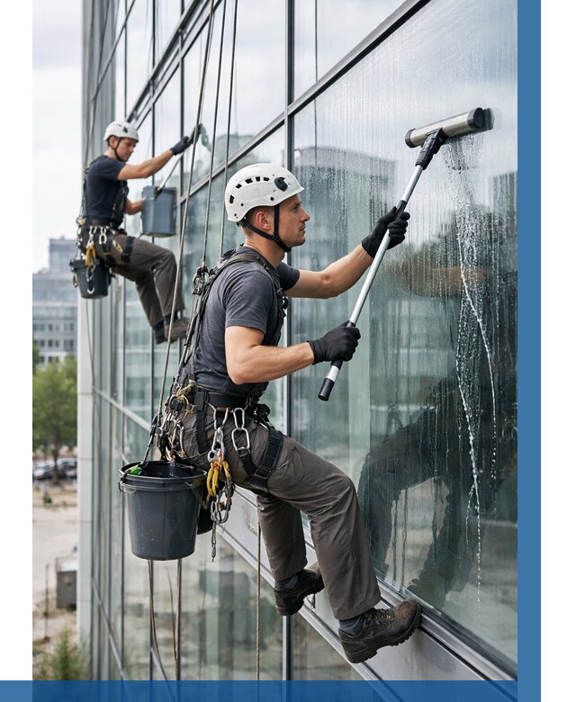 Мойка витражей альпинистами в Котласе от 725 р. под ключ|ВЫСОТНИК-Ктл