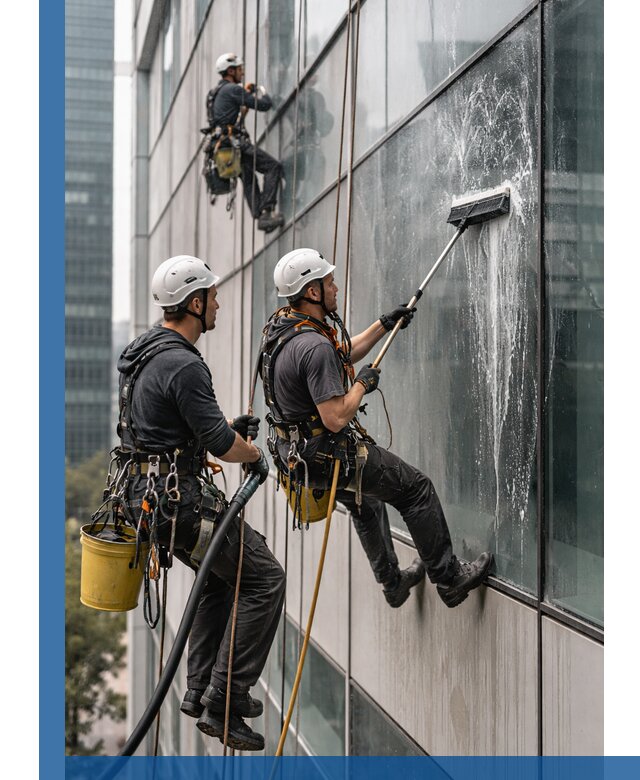 Профессиональная высотная мойка фасадов зданий в Котласе