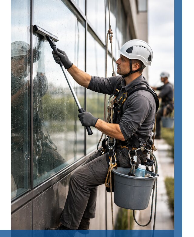 Мойка стеклянных фасадов в Котласе от 207 р. | ВЫСОТНИК-Ктл