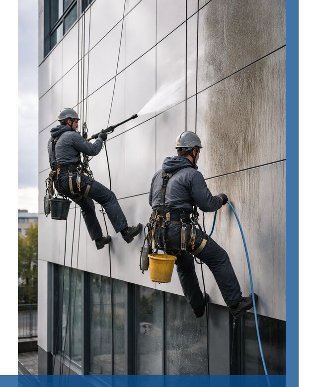 Мойка фасада из композита в Котласе по цене от 311 р. | ВЫСОТНИК-Ктл