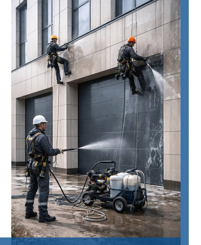 Послестроительная мойка фасада в Котласе от 311 р. | ВЫСОТНИК-Ктл