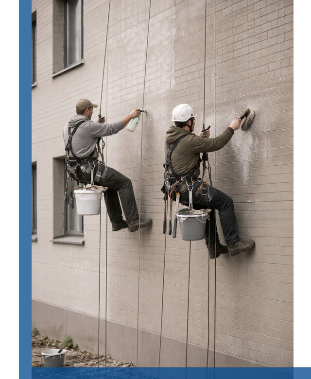 Удаление высолов с фасада зданий в Котласе без повреждений и следов