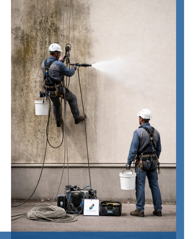 Очистка фасада от плесени в Котласе от 311 р. | ВЫСОТНИК-Ктл