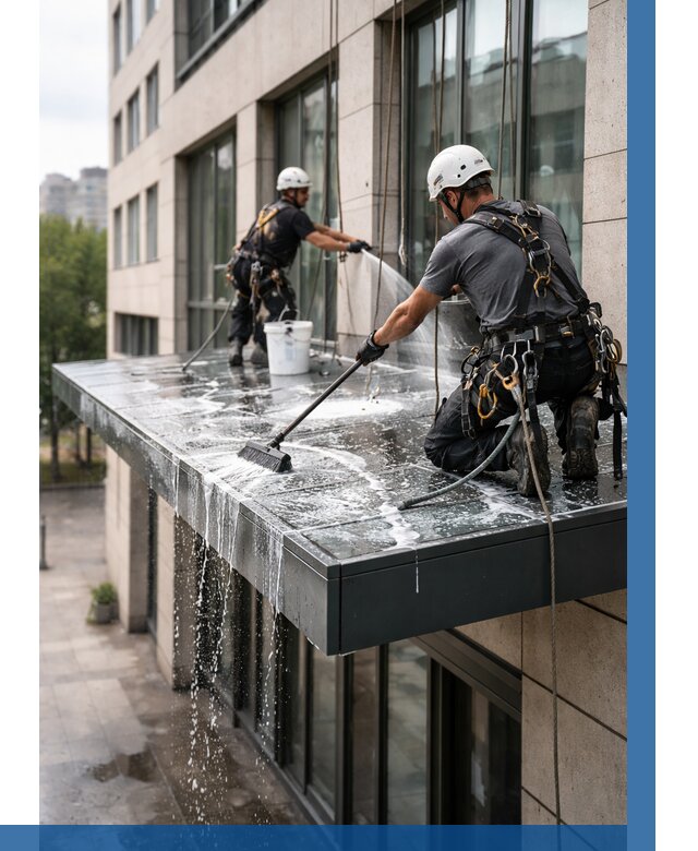 Мойка козырьков и навесов в Котласе от 3627 р. | ВЫСОТНИК-Ктл