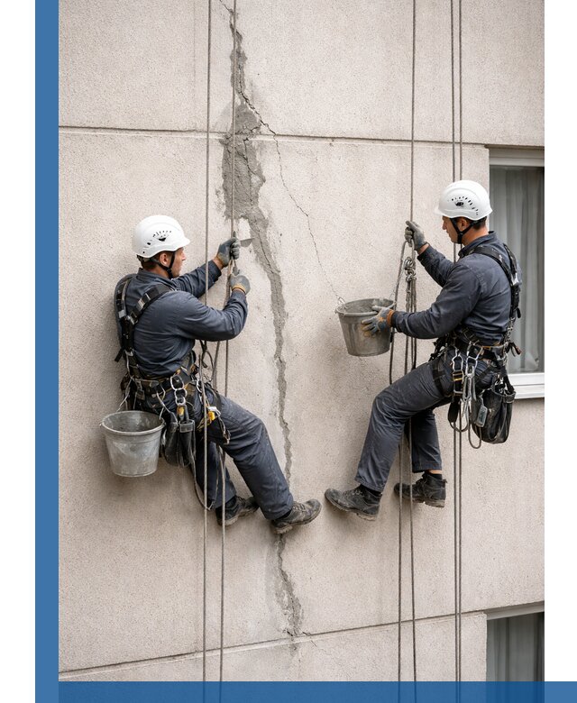 Заделка трещин на фасаде в Котласе с гарантийным ремонтом