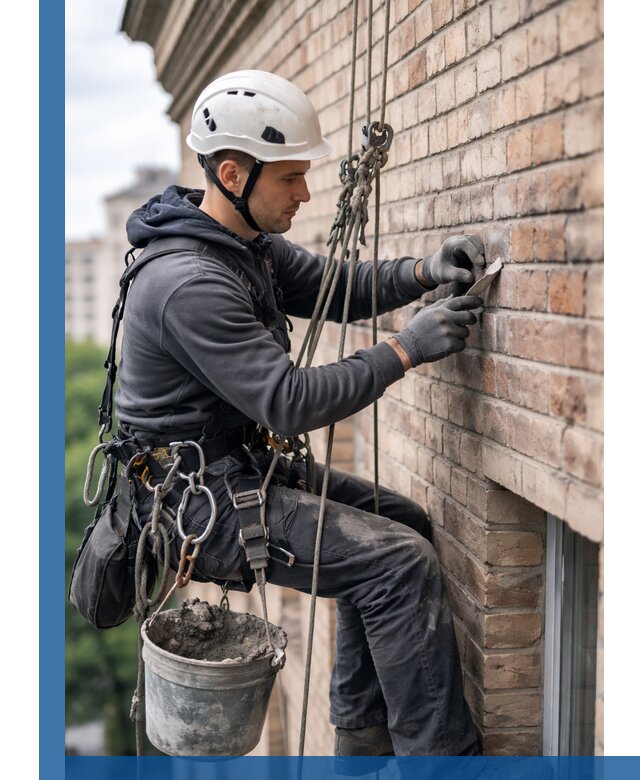 Качественный ремонт кирпичной кладки фасада в Котласе с гарантией