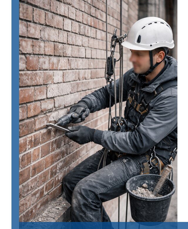 Расшивка кирпичных швов фасадов и стен, ремонт в Котласе