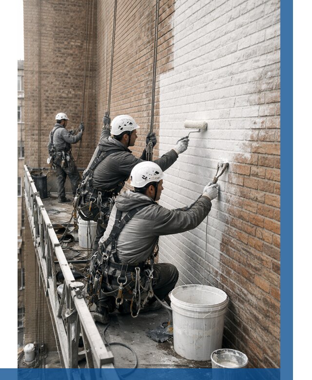 Покраска кирпичного фасада в Котласе от 363 р. | ВЫСОТНИК-Ктл