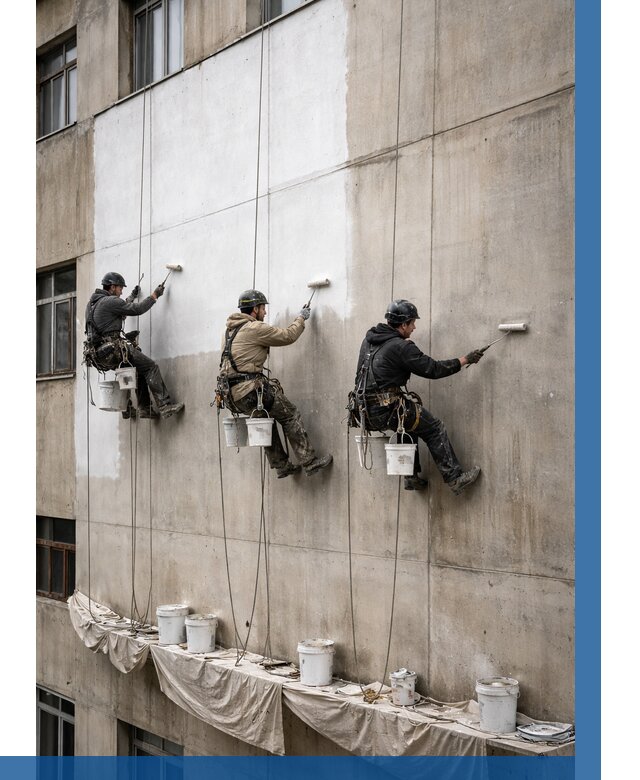 Покраска бетонного фасада в Котласе от 363 р за м2 | ВЫСОТНИК-Ктл