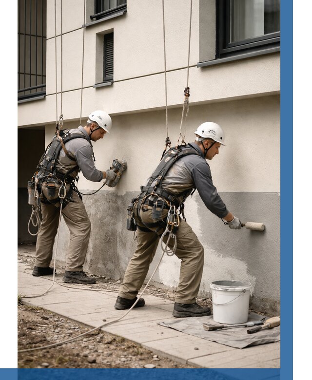 Окраска цоколя здания в Котласе от 466 р. под ключ | ВЫСОТНИК-Ктл