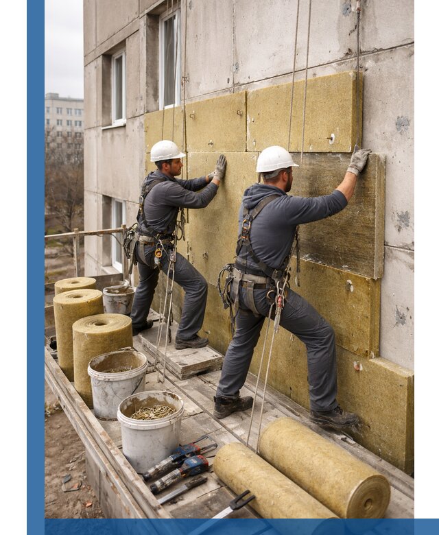 Утепление фасада минватой в Котласе под ключ с гарантией