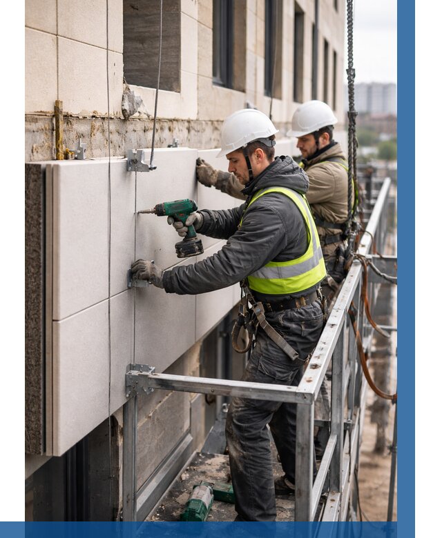 Монтаж фасадных термопанелей в Котласе от 1554 р. | ВЫСОТНИК-Ктл