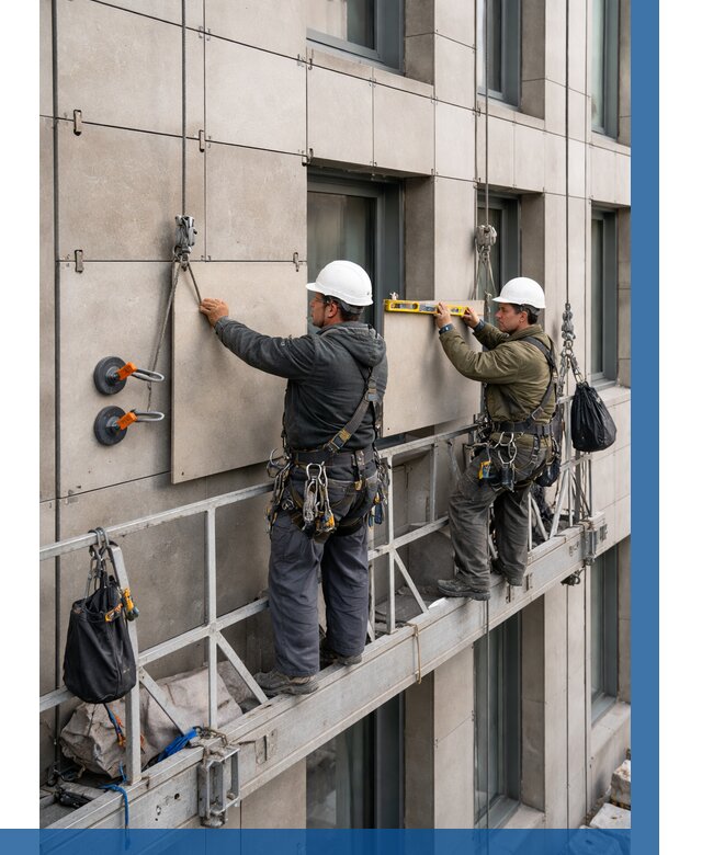 Монтаж керамогранита на фасад в Котласе от 2591 р. | ВЫСОТНИК-Ктл