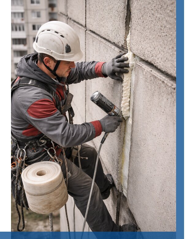 Утепление межпанельных швов в Котласе от 725 р. | ВЫСОТНИК-Ктл