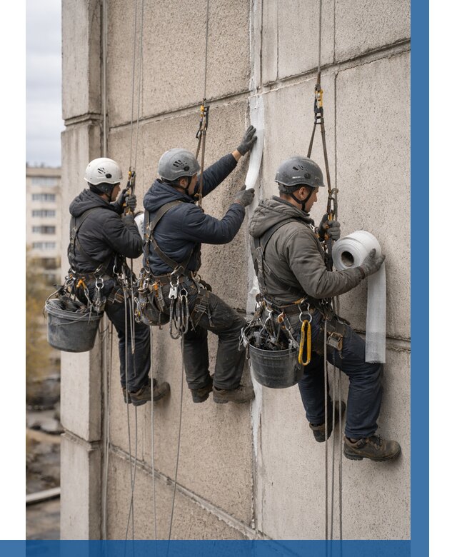 Ремонт межпанельных швов в Котласе от 777 р. | ВЫСОТНИК-Ктл