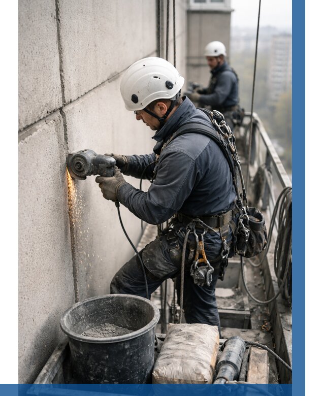 Штробление межпанельных швов в Котласе от 1244 р. | ВЫСОТНИК-Ктл