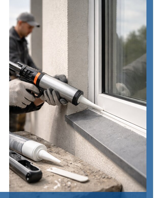 Герметизация монтажных швов окон в Котласе от 674 р. | ВЫСОТНИК-Ктл