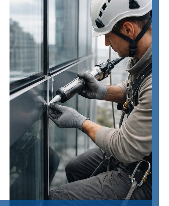 Герметизация стыков витража в Котласе от 1244 р. | ВЫСОТНИК-Ктл