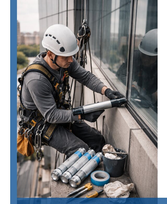 Герметизация стыков витража в Котласе для герметичных фасадов