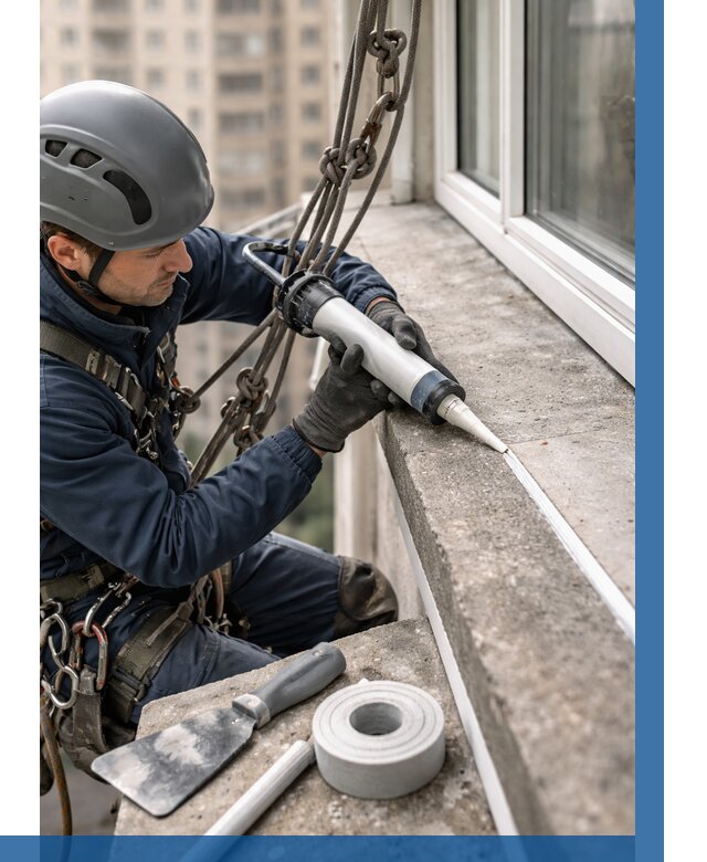 Герметизация балконного козырька в Котласе от 4663 р. | ВЫСОТНИК-Ктл