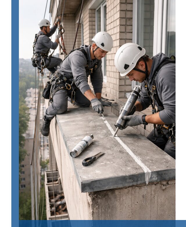 Герметизация балконного козырька в Котласе профессионально