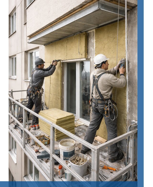 Утепление балкона снаружи в Котласе от 1658 р. под ключ ВЫСОТНИК-Ктл