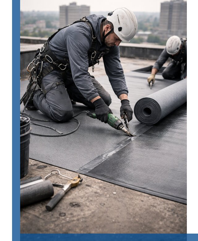 Ремонт мягкой кровли в Котласе с выездом промальпинистов