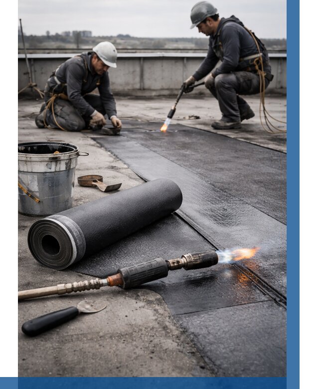 Ремонт рулонной кровли в Котласе от 674 р. | ВЫСОТНИК-Ктл