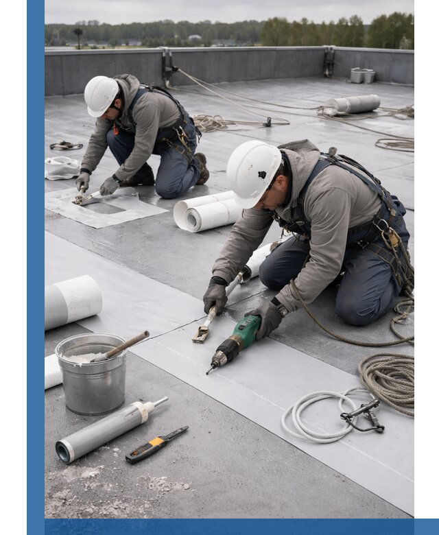 Ремонт мембранной кровли в Котласе качественно и с гарантией