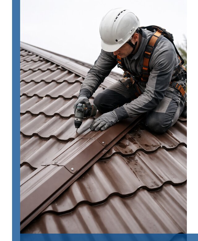 Ремонт металлочерепицы на крыше в Котласе профессионально