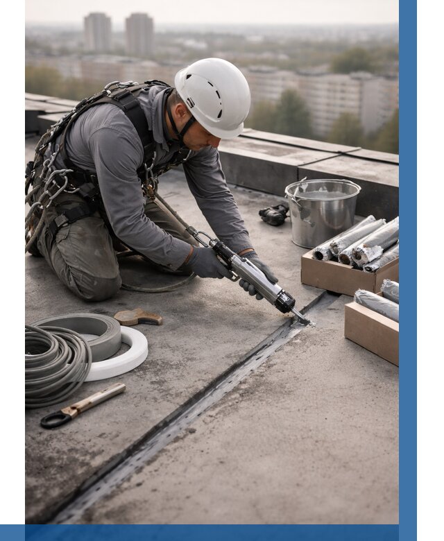 Герметизация швов кровли в Котласе от 466 р./м2 | ВЫСОТНИК-Ктл