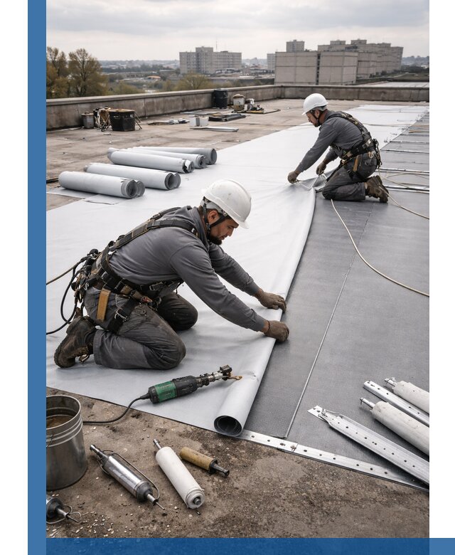 Монтаж мембранной кровли в Котласе для промышленных зданий