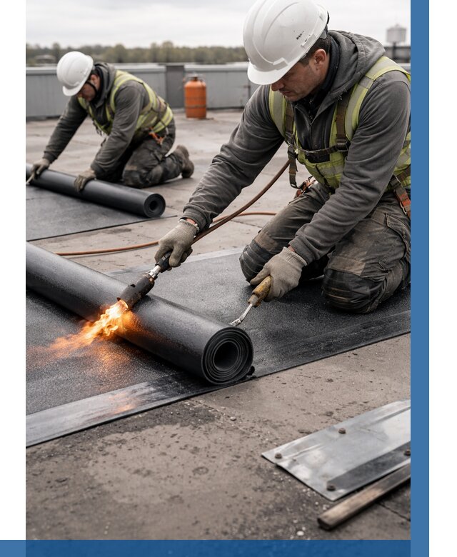 Монтаж наплавляемой кровли в Котласе от 881 р. — ВЫСОТНИК-Ктл