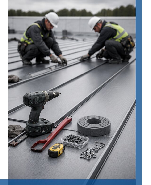 Монтаж фальцевой кровли в Котласе от 1865 р. | ВЫСОТНИК-Ктл