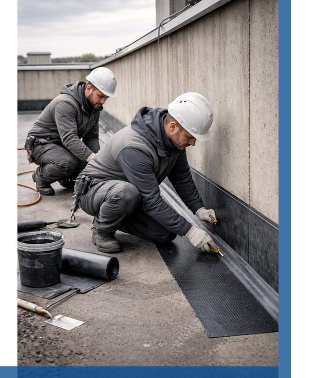 Гидроизоляция примыканий на кровле в Котласе от 933 р. | ВЫСОТНИК-Ктл