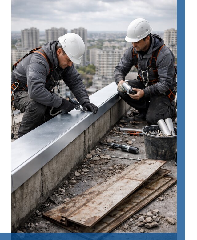 Замена парапетных крышек под ключ в Котласе от 1244 р. | ВЫСОТНИК-Ктл