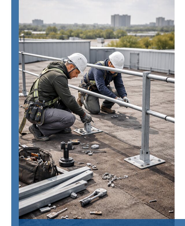 Монтаж кровельного ограждения в Котласе под ключ с гарантией