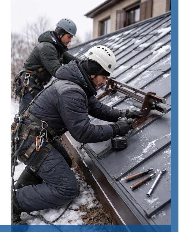 Монтаж снегозадержателей в Котласе от 466 р. | ВЫСОТНИК-Ктл