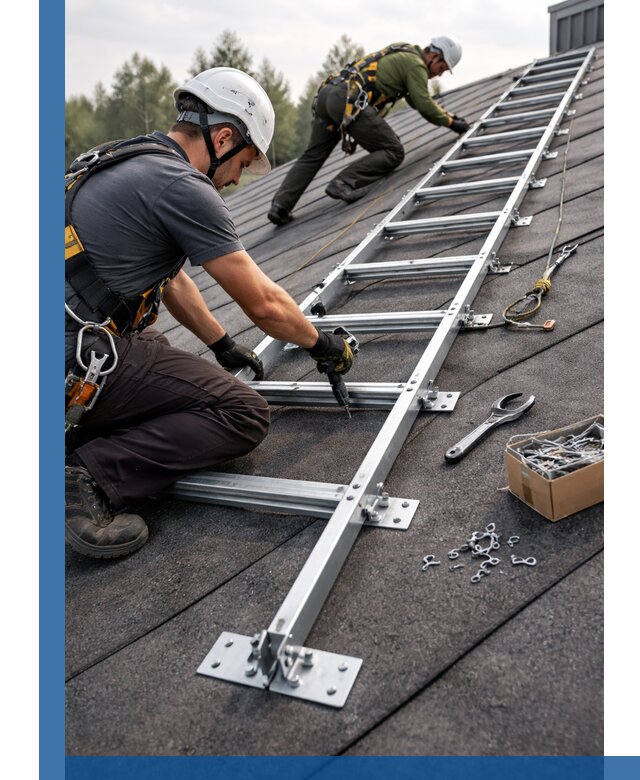 Профессиональный монтаж кровельной лестницы в Котласе под ключ