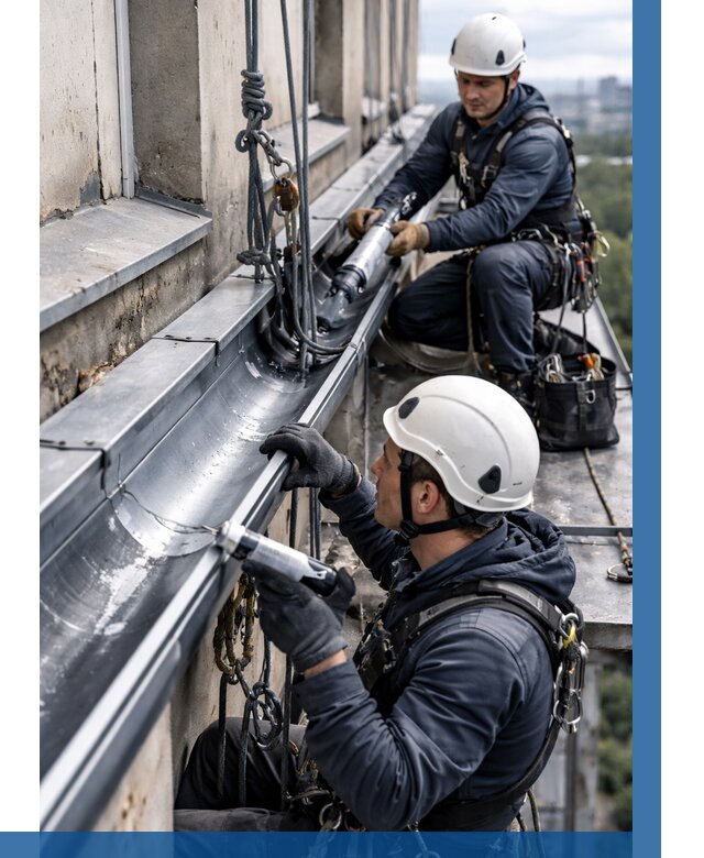 Ремонт водосточных желобов в Котласе от 6736 р. | ВЫСОТНИК-Ктл