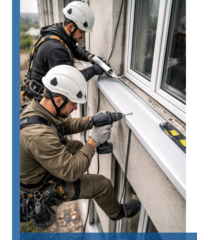 Профессиональный монтаж оконных отливов и отведения воды в Котласе