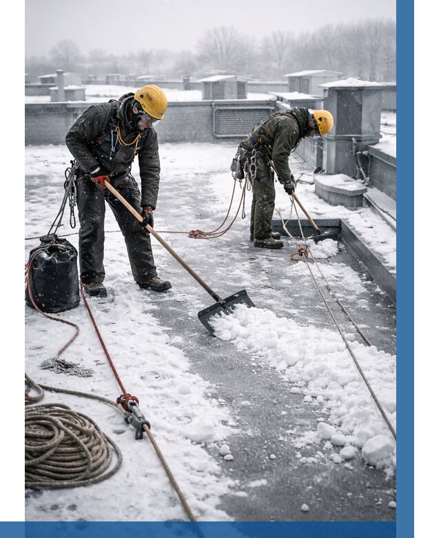 Очистка крыши от снега в Котласе от 7772 р. | ВЫСОТНИК-Ктл