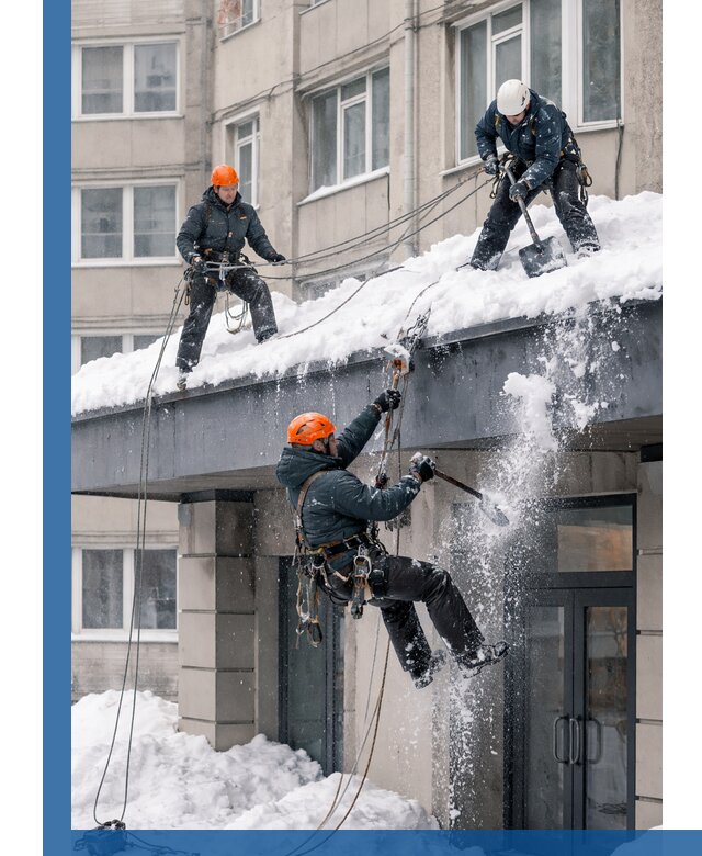 Безопасная очистка навесов от снега в Котласе круглогодично