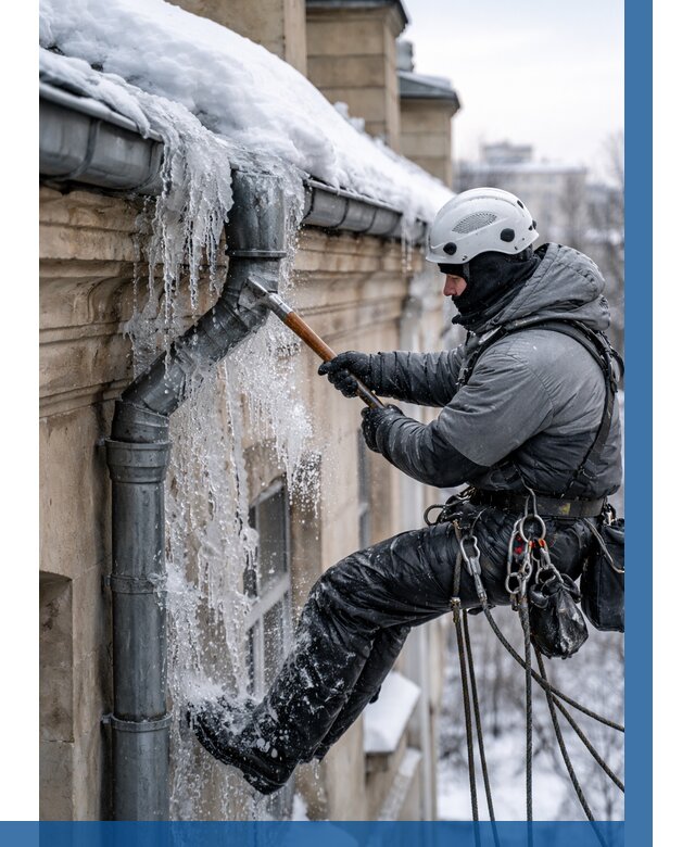 Очистка водостоков от льда в Котласе от 3627 р. | ВЫСОТНИК-Ктл