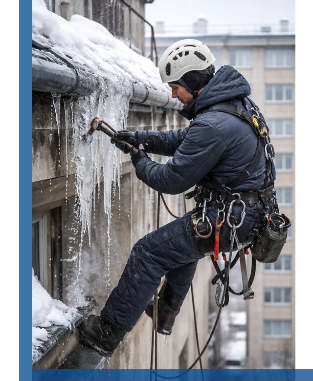 Удаление наледи и чистка водостоков в Котласе оперативно и безопасно