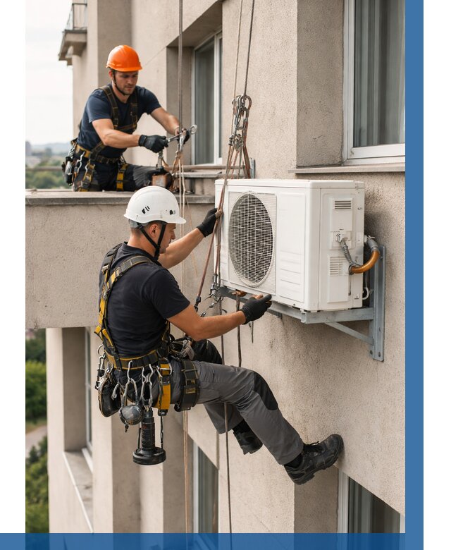 Монтаж внешнего блока кондиционера в Котласе от 6736 р. | ВЫСОТНИК-Ктл