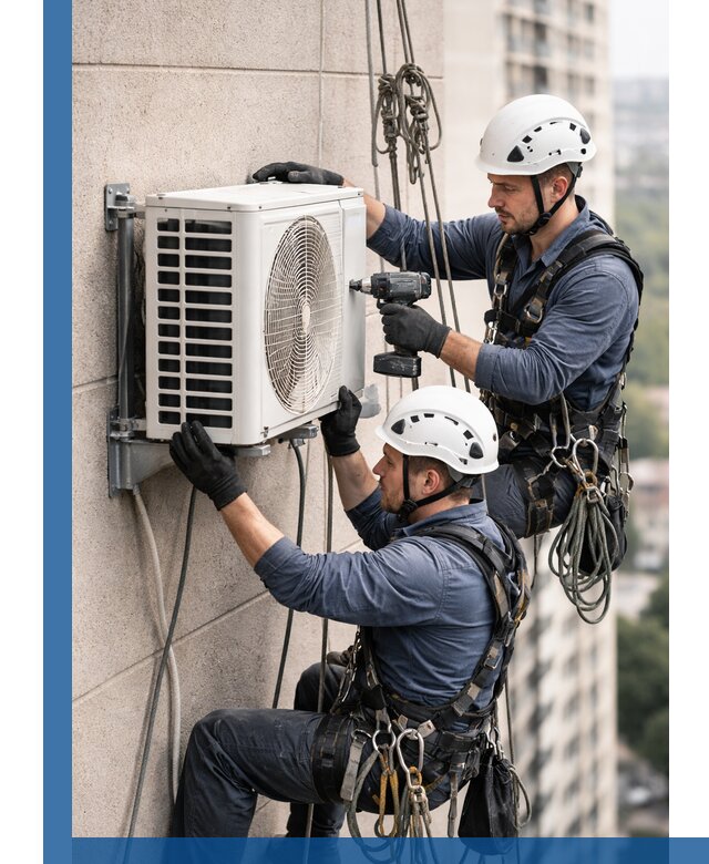 Монтаж внешнего блока кондиционера в Котласе установка и крепление