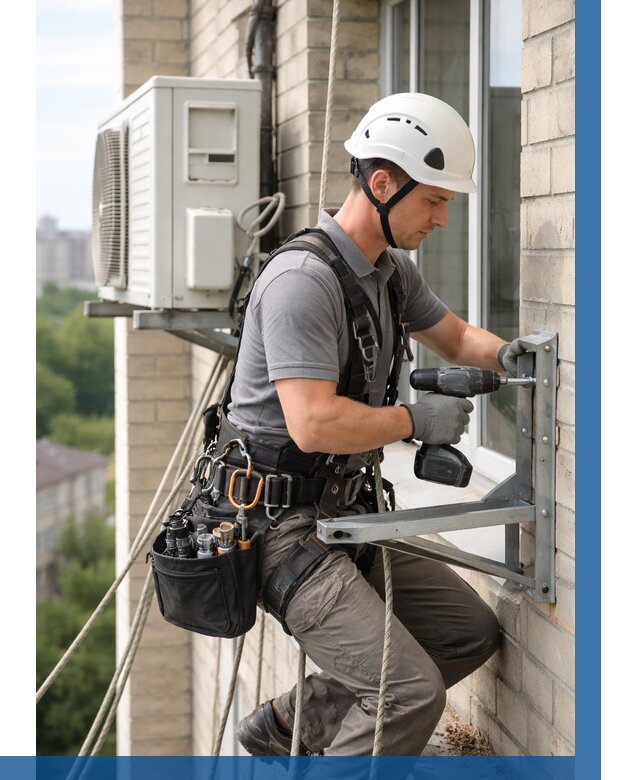 Установка кронштейнов кондиционера в Котласе от 3627 р. | ВЫСОТНИК-Ктл