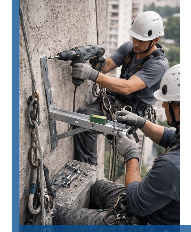 Установка кронштейнов кондиционера и крепежа в Котласе